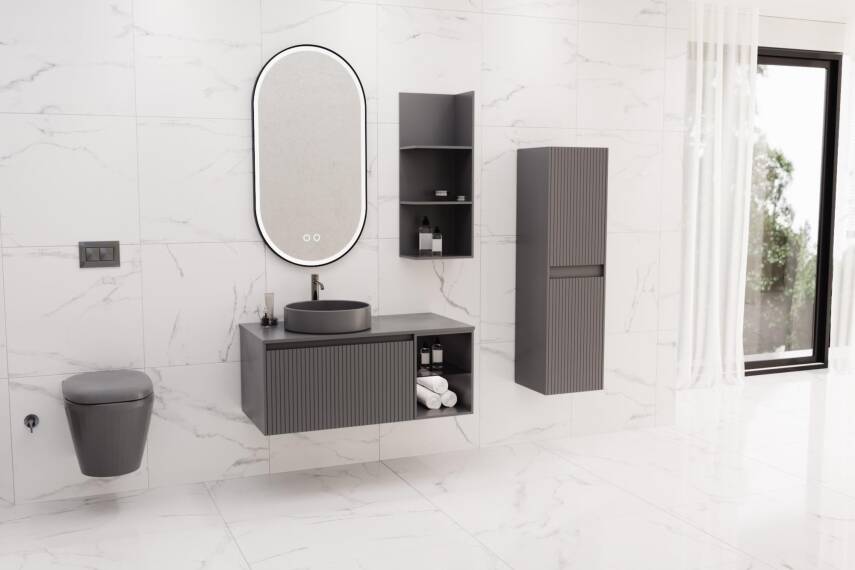 Aquanil Almonde 100 Aynalı Banyo Dolabı - 1