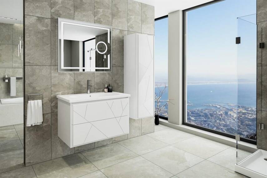 Aquanil Kıev 80 Aynalı Banyo Dolabı - 1