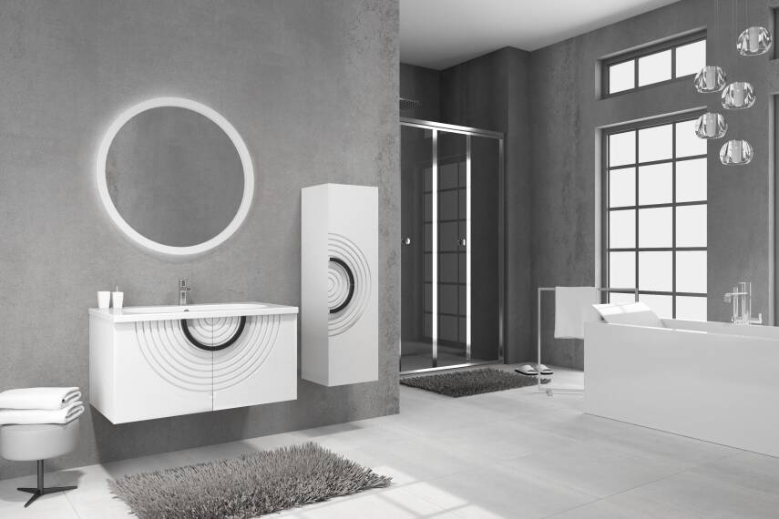 Aquanil Orız 80 Aynalı Banyo Dolabı - 1