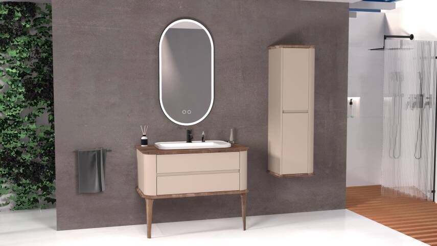 Aquanil Pier 100 Aynalı Banyo Dolabı - 1