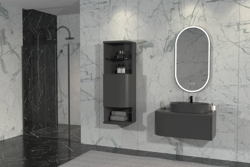 Aquanil Siesta 92 Aynalı Banyo Dolabı Sol - 1