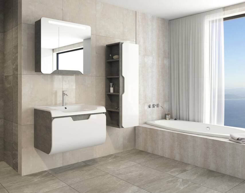 Aquanil Tales 100 Aynalı Banyo Dolabı - 1