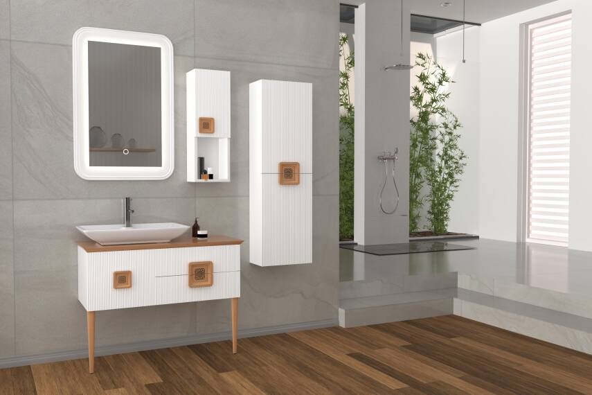 Aquanil Zürih 100 Aynalı Banyo Dolabı - 1
