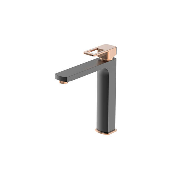 Bien Salvo Plus Colours Orta Boy Yüksek Tip Lavabo Bataryası - Siyah -Rose Gold - 3