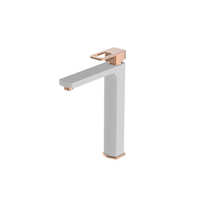 Bien Salvo Plus Colours Yüksek Tip Lavabo Bataryası - Beyaz -Rose Gold - 2
