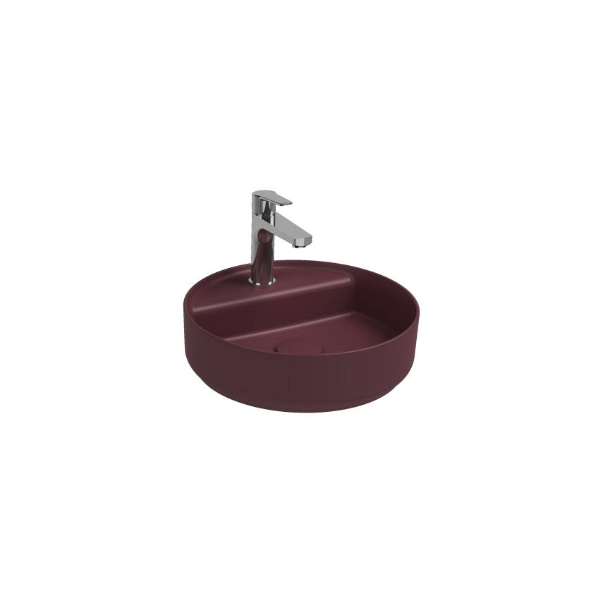 Infinity Tezgah Üzeri Lavabo 42 cm Rustik Bordo - 1