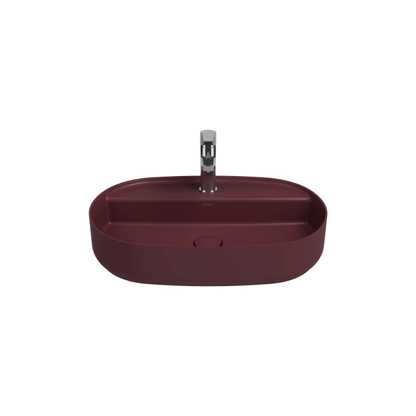 Infinity Tezgah Üzeri Lavabo 60 cm Rustik Bordo - 1