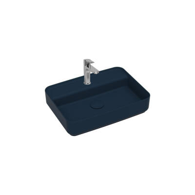 Infinity Tezgah Üzeri Lavabo Batarya Delikli 55 cm Isvea Mavisi - 1