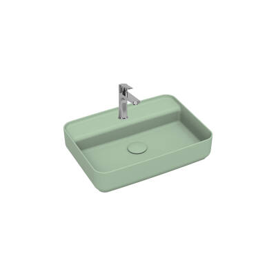 Infinity Tezgah Üzeri Lavabo Batarya Delikli 55 cm Mint - 1