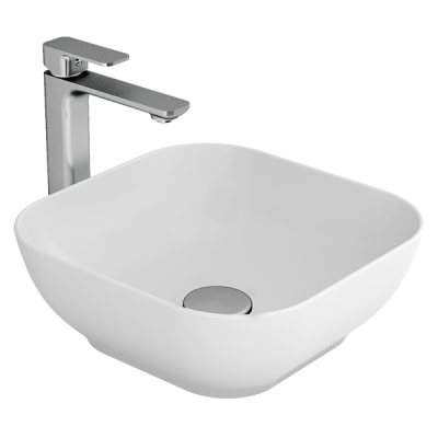 MOTTO KARE GÖVDE ÜSTÜ LAVABO 38 cm  BATARYA DELİKSİZ - 2