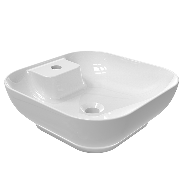 MOTTO KARE GÖVDE ÜSTÜ LAVABO 42 cm BATARYA DELİKLİ - 3