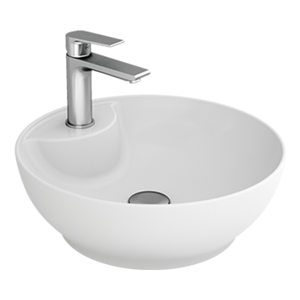 MOTTO YUVARLAK GÖVDE ÜSTÜ LAVABO 42 cm BATARYA DELİKLİ - 3
