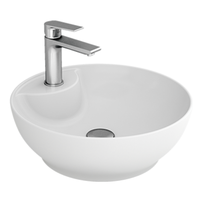 MOTTO YUVARLAK GÖVDE ÜSTÜ LAVABO 42 cm BATARYA DELİKLİ - 2