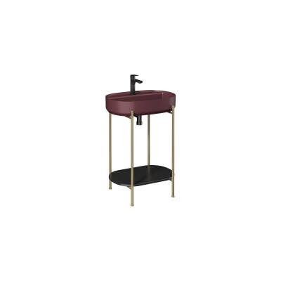 Puno Art 60cm Lavabo Ünitesi Rustik Bordo (Lavabo Dahil) - 1