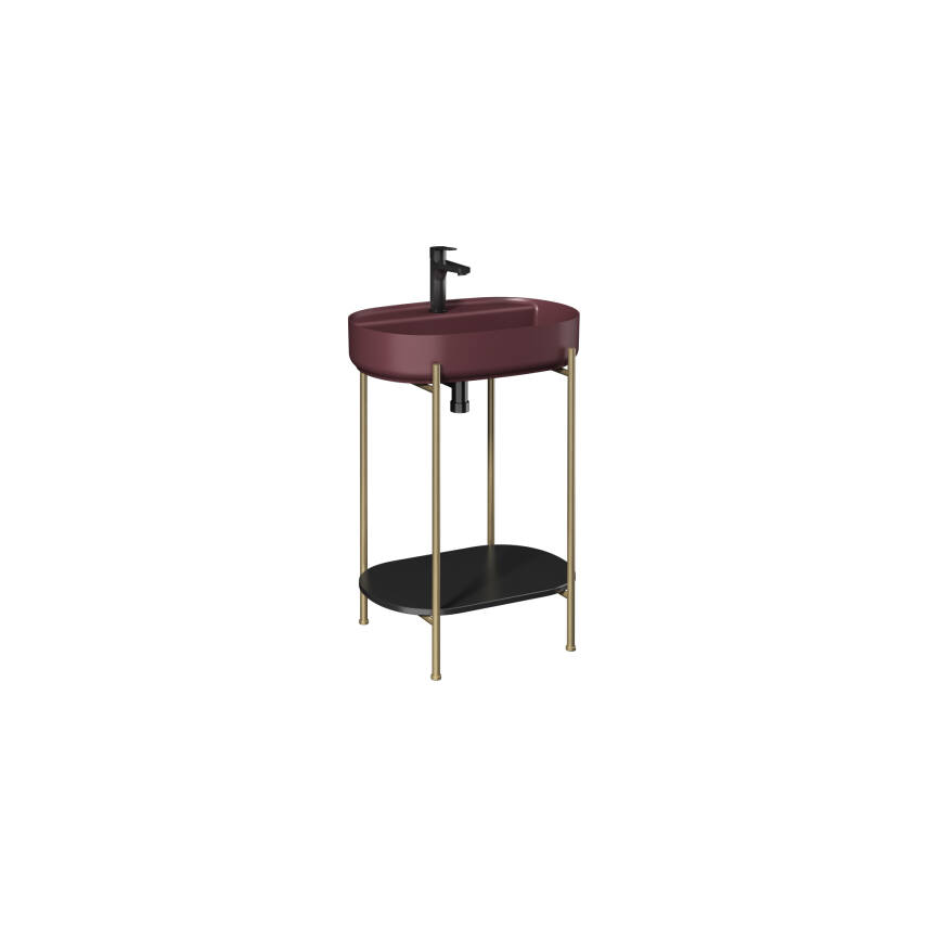 Puno Art 60cm Lavabo Ünitesi Rustik Bordo (Lavabo Dahil) - 1