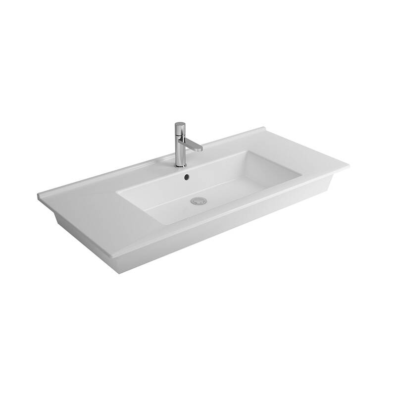 Silver Slim 80cm Batarya Delikli Etajerli Lavabo - 1