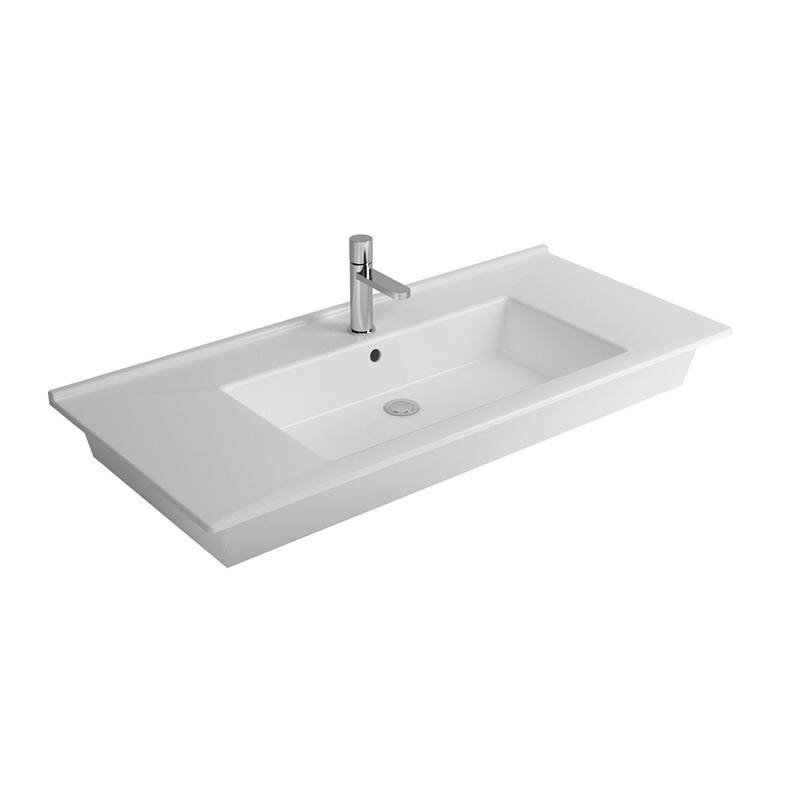 Silver Slim 85cm Batarya Delikli Etajerli Lavabo - 1