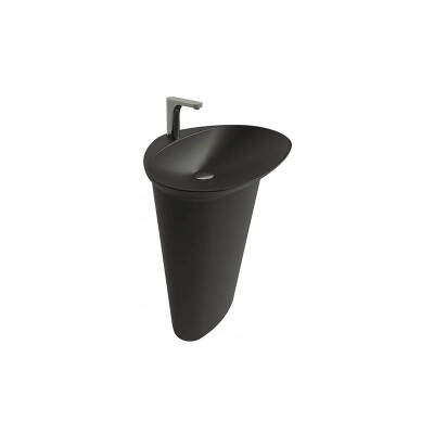TABANDAN LAVABOLAR STELLA MONOBLOK LAVABO - MAT SİYAH - 1